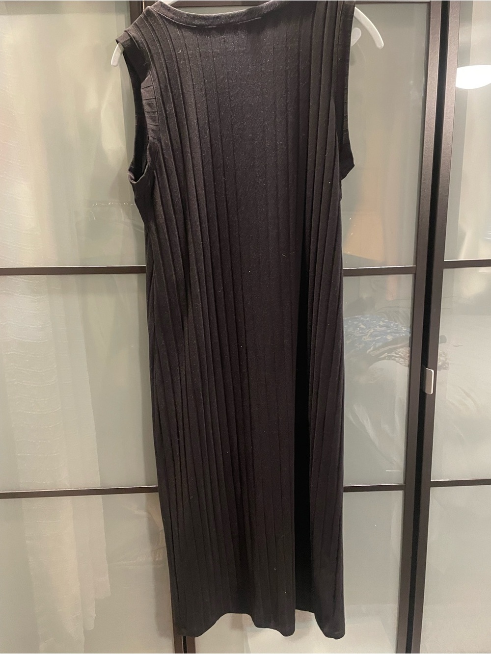 Vero Moda Black Ribbed Button-Front Maxi Dress - Picture 2 of 3